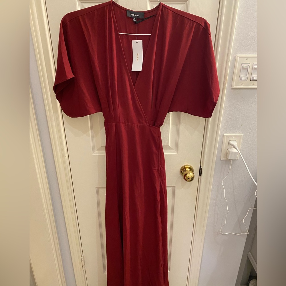 NWT red maxi tie dress